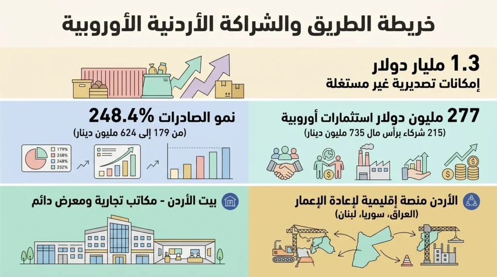 1.3 مليار دولار فرص تصديرية تنتظر الأردن في أوروبا.. لماذا لم تُستغل؟