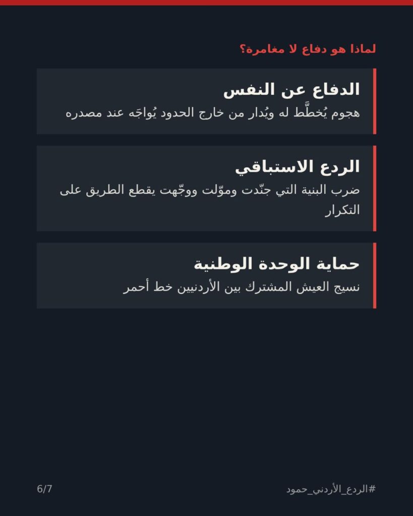 «الردع الأردني- حمود»: الأردن يدافع عن نفسه في وجه الإرهاب… من جنوب سوريا